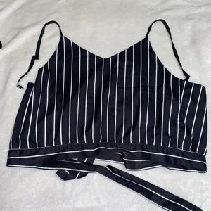Zaful black and white top size small shirt with adjustable straps
